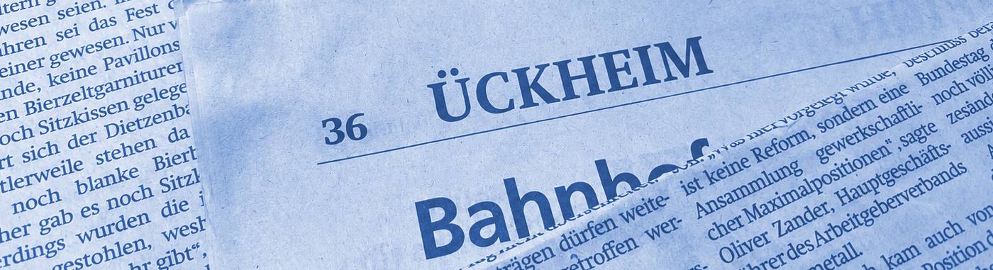 Zeitungsausschnitt mit Ückheim-Artikel