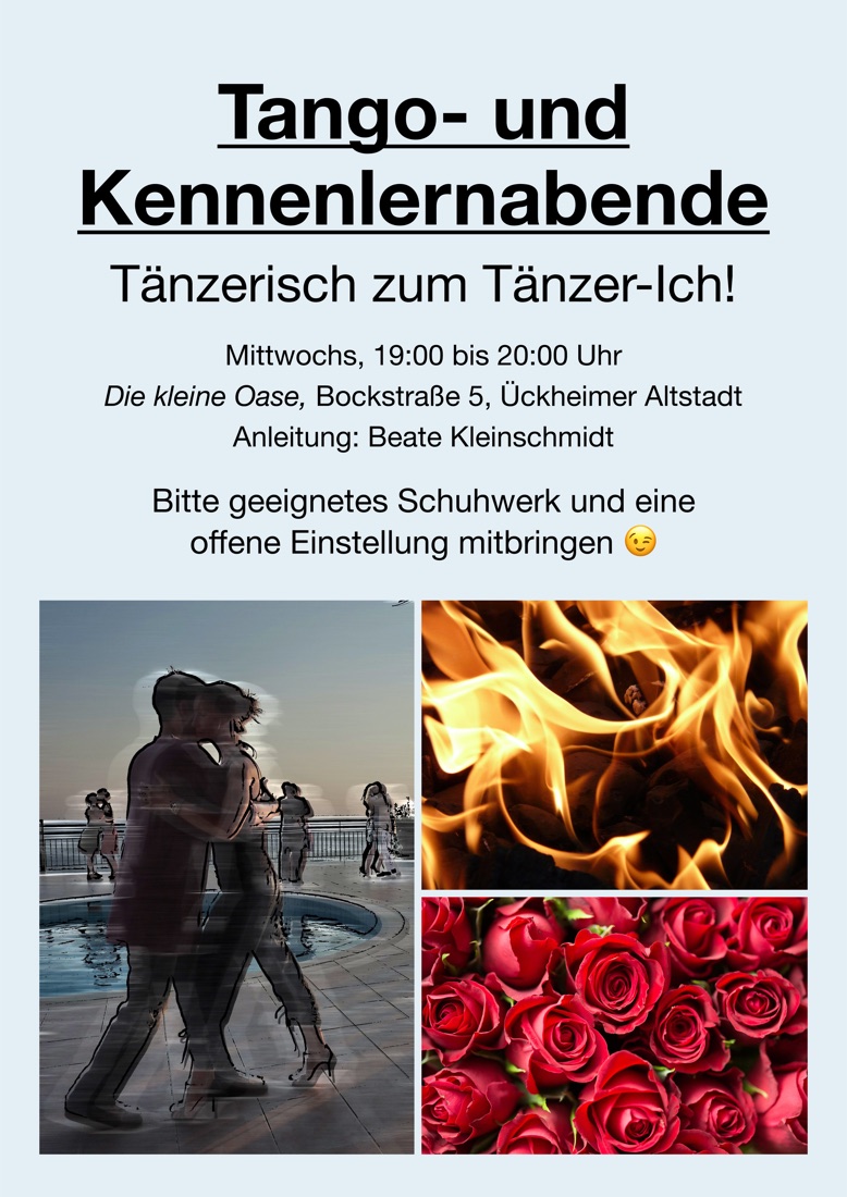Plakat: Tango- und Kennenlernabende
