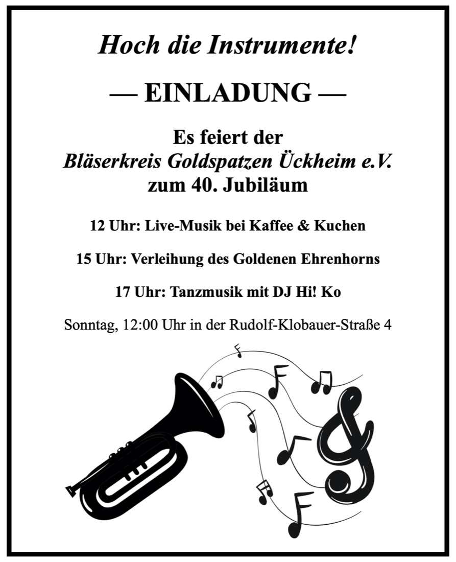 Plakat: Bläserkreis Goldspatzen Jubiläum